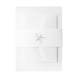 Cintas Para Invitaciones Sucursal Minimalista blanco y plateado Boda modern