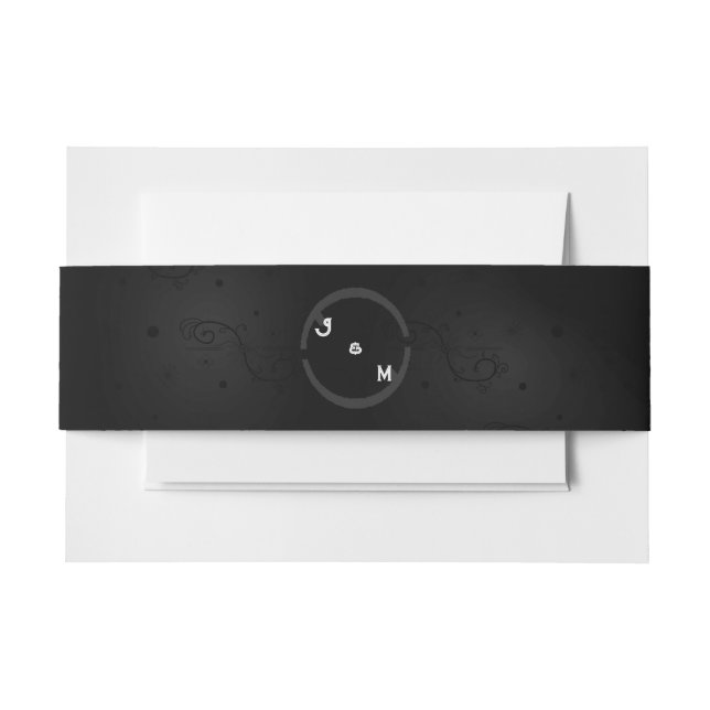 Cintas Para Invitaciones Suite Boda de Gótico occidental negro (Anverso Ejemplo)