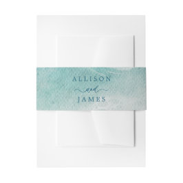 Cintas Para Invitaciones Summer Ocean Blue Beach Elegance Belly Band