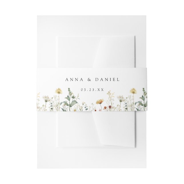 Cintas Para Invitaciones Summer Wildflower Field Wedding (Anverso Ejemplo)