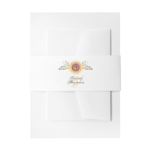 Cintas Para Invitaciones Sunflower Blossom Elegante Boda de acuarela