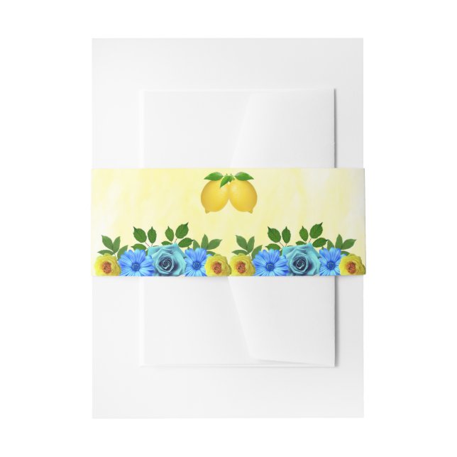 Cintas Para Invitaciones Sunny Lemon Floral Boda (Anverso Ejemplo)