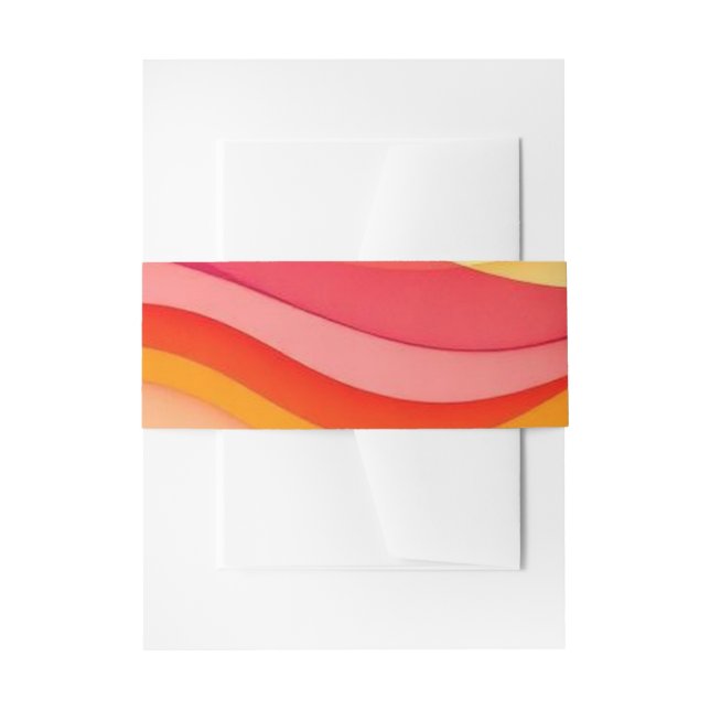 Cintas Para Invitaciones Sunset Color Waves Modern Wedding  (Anverso Ejemplo)