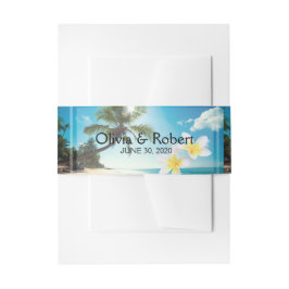 Cintas Para Invitaciones Sunshine Beach Palm Trees Plumeria Boda