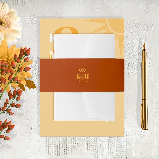 Cintas Para Invitaciones Sunshine Typography Boda Brick Red ID1048 (Subido por el creador)