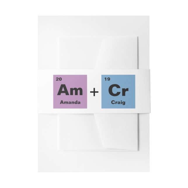 Cintas Para Invitaciones Tabla periódica del Boda de elementos (Anverso Ejemplo)