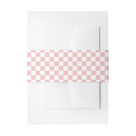 Cintas Para Invitaciones Tablero de ajedrez rosa bebé minimalista retro