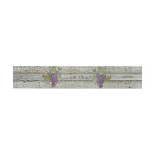 Cintas Para Invitaciones Tablero de madera del tema del viñedo del racimo