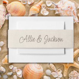 Cintas Para Invitaciones Tan Cream Bride Groom Names Boda