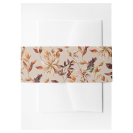 Cintas Para Invitaciones Tan Rustic Autumn deja la banda de invitaciones