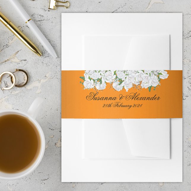 Cintas Para Invitaciones Tangerine Elegance Boda Botánico (Subido por el creador)