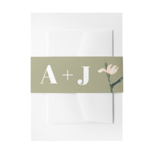 Cintas Para Invitaciones Tarjeta de aviso de boda floral con rubor rosa