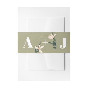 Cintas Para Invitaciones Tarjeta de aviso de fecha de círculo floral con ru