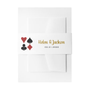 Cintas Para Invitaciones Tarjeta de casino Gold Las Vegas para Bodas