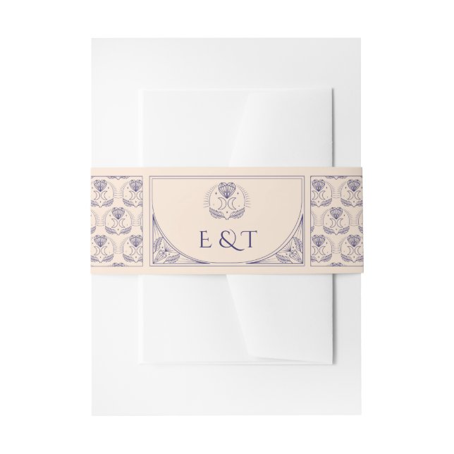 Cintas Para Invitaciones Tarot Boda Mystic Heart Cutlery Band Flower (Anverso Ejemplo)