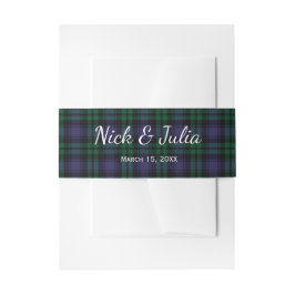 Cintas Para Invitaciones Tartan Black Watch, Boda a Cuadros