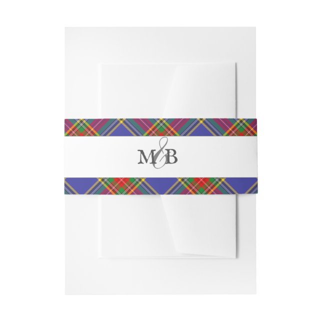 Cintas Para Invitaciones Tartan Plaid Escocés Clan MacBeth (Anverso Ejemplo)