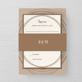 Cintas Para Invitaciones Taupe & Ivory Wedding Invitation Belly Band