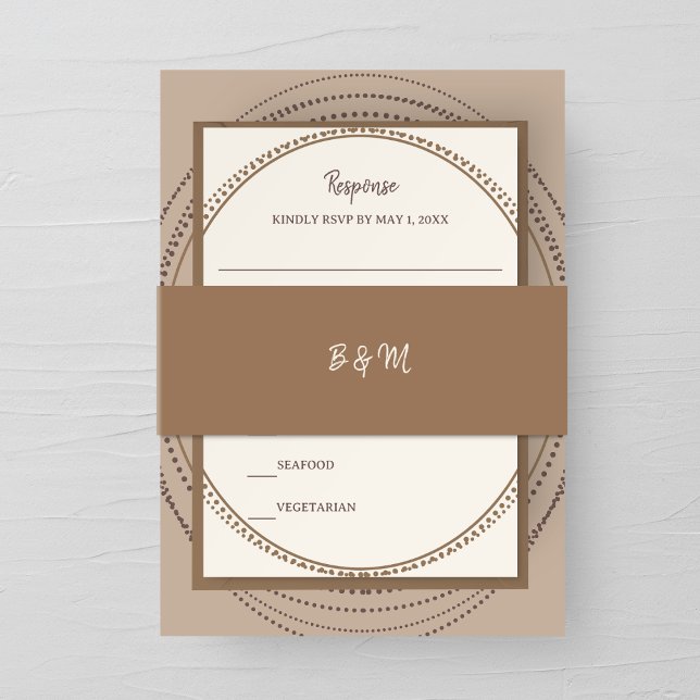 Cintas Para Invitaciones Taupe & Ivory Wedding Invitation Belly Band (Subido por el creador)