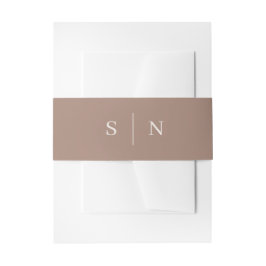 Cintas Para Invitaciones Taupe Mínimo y Chic | Monograma