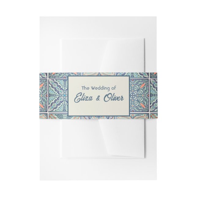 Cintas Para Invitaciones Tejas mediterráneas - Sobre (Anverso Ejemplo)