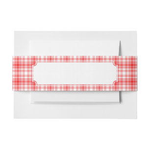 Cintas Para Invitaciones Tela escocesa roja