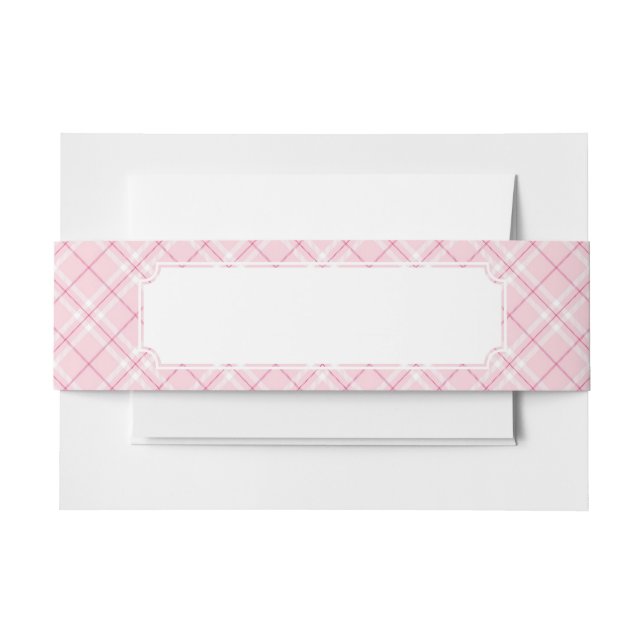 Cintas Para Invitaciones Tela escocesa rosa clara (Anverso Ejemplo)