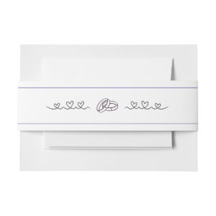 Cintas Para Invitaciones Tema Boda Corazón y anillos