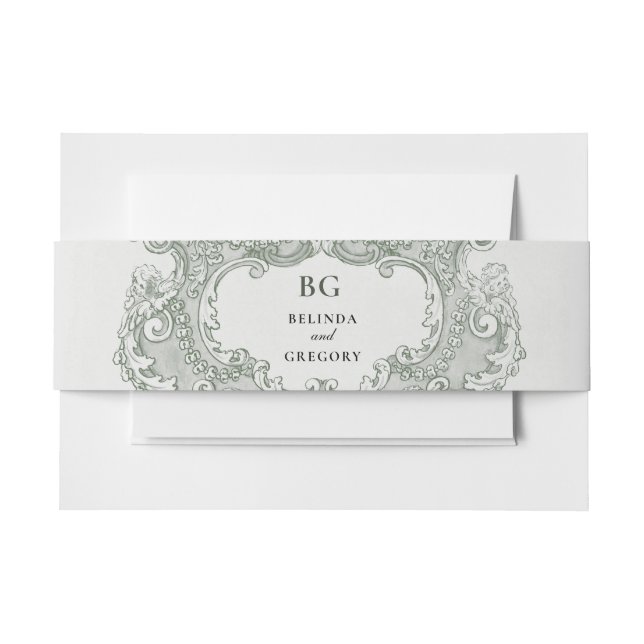 Cintas Para Invitaciones Tema Boda del Fiesta del Jardín Verde Botánico Vin (Anverso Ejemplo)