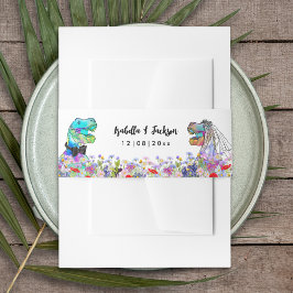 Cintas Para Invitaciones Tema de Dinosaurio Boda de flores silvestres