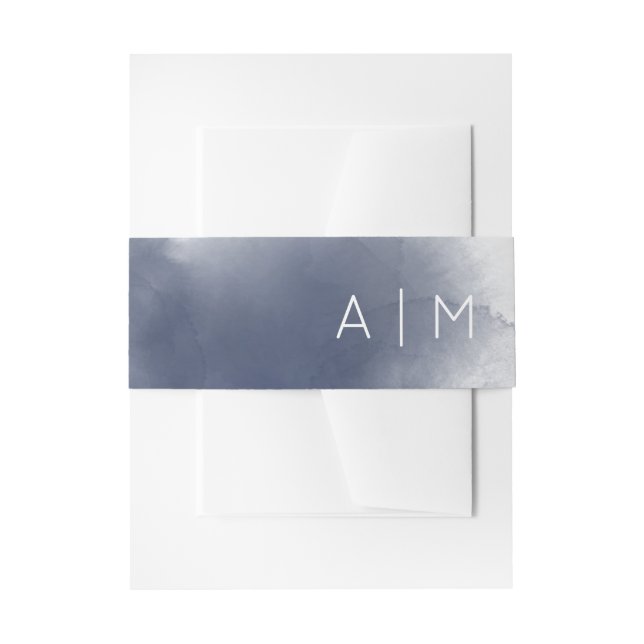 Cintas Para Invitaciones Tema de la acuarela azul (Anverso Ejemplo)