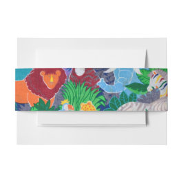 Cintas Para Invitaciones Tema de Safari Cumpleaños Fiesta colorido arcoiris