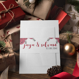 Cintas Para Invitaciones Tema del Boda floral de rosa roja