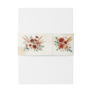 Cintas Para Invitaciones Terracota Boho Floral Otoño Rústico Elegante