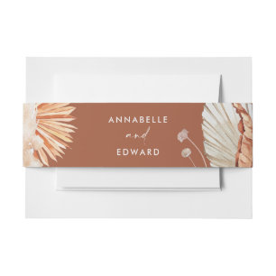 Cintas Para Invitaciones terracota moderna bohemian pampas hierba botánica