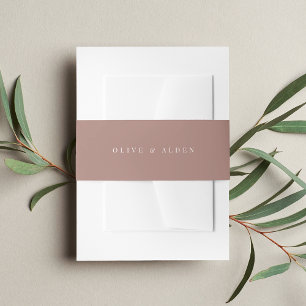 Cintas Para Invitaciones Terracota sólida + Boda de letras clásico