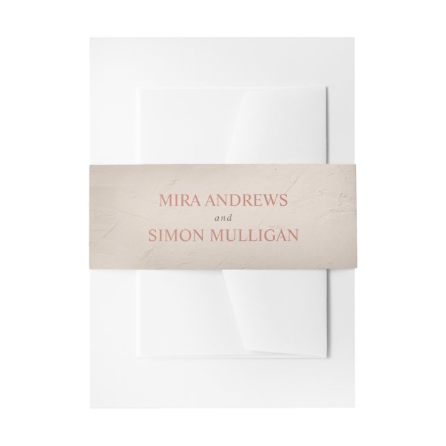 Cintas Para Invitaciones Terracota y arena elemental (Anverso Ejemplo)