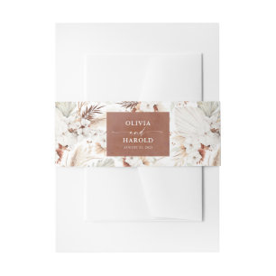 Cintas Para Invitaciones Terracota y Boda Boho de las flores blancas