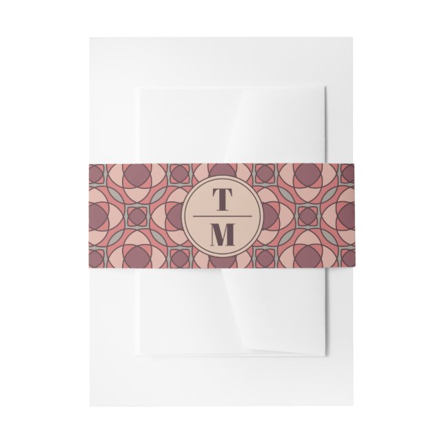 Cintas Para Invitaciones Terracotta and Dusty Rose Art Deco Invitation (Anverso Ejemplo)