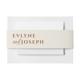 Cintas Para Invitaciones Terracotta Beige Boho Naranja negrita Boda
