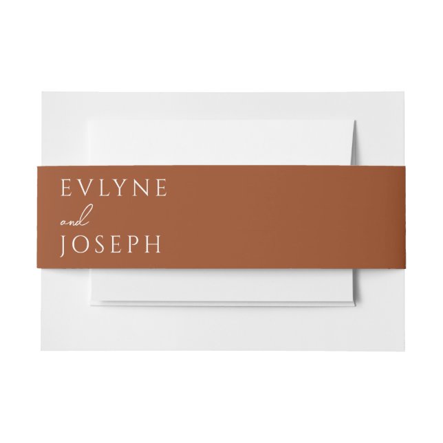 Cintas Para Invitaciones Terracotta Beige Boho Naranja único Boda (Anverso Ejemplo)