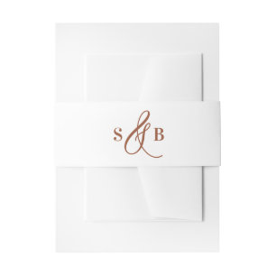 Cintas Para Invitaciones Terracotta Boda de caligrafía caprichosa Monograma