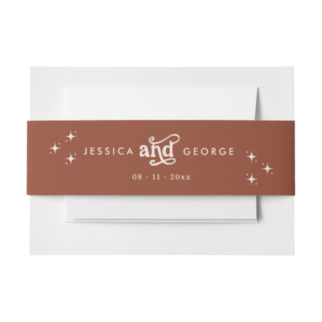 Cintas Para Invitaciones Terracotta Boho (Anverso Ejemplo)