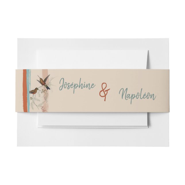 Cintas Para Invitaciones Terracotta boho art deco & birds boda (Anverso Ejemplo)