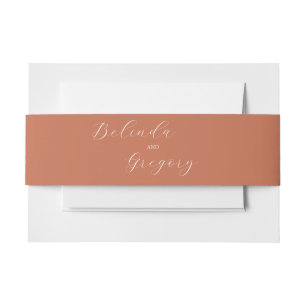 Cintas Para Invitaciones Terracotta Elegant Script Calligraphy Boda