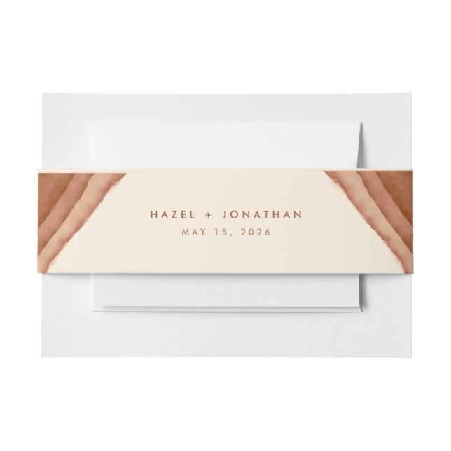 Cintas Para Invitaciones Terracotta Ombre | Boho Minimalista (Anverso Ejemplo)