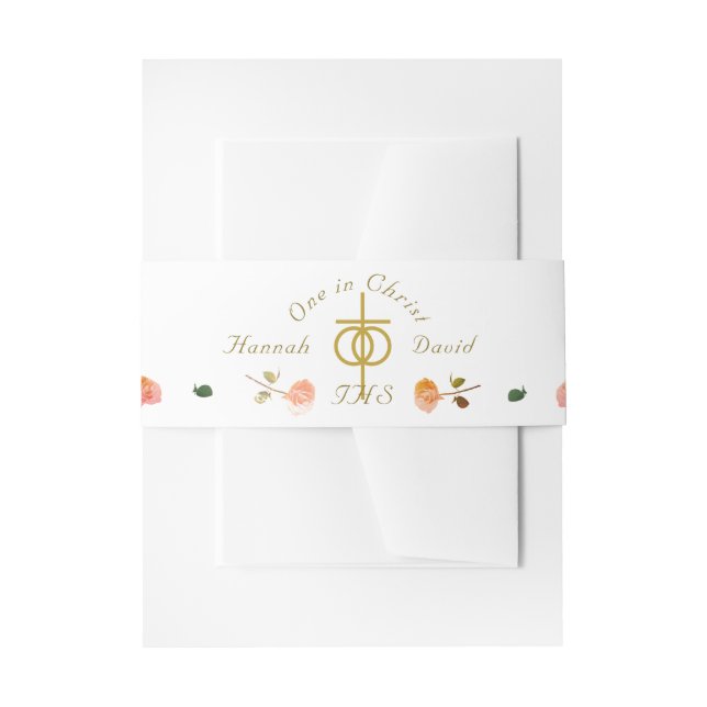 Cintas Para Invitaciones Terracotta Rosa Boda católica (Anverso Ejemplo)