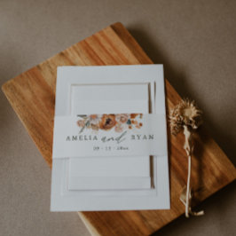 Cintas Para Invitaciones Terracotta Sage Boho Floral