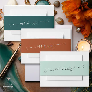 Cintas Para Invitaciones Terracotta Sr. y Sra.