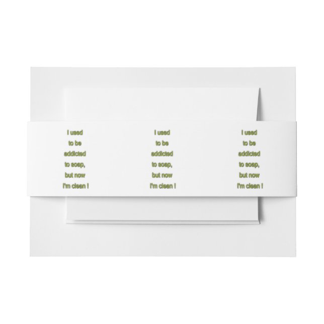 Cintas Para Invitaciones Texto divertido de jabón (Anverso Ejemplo)